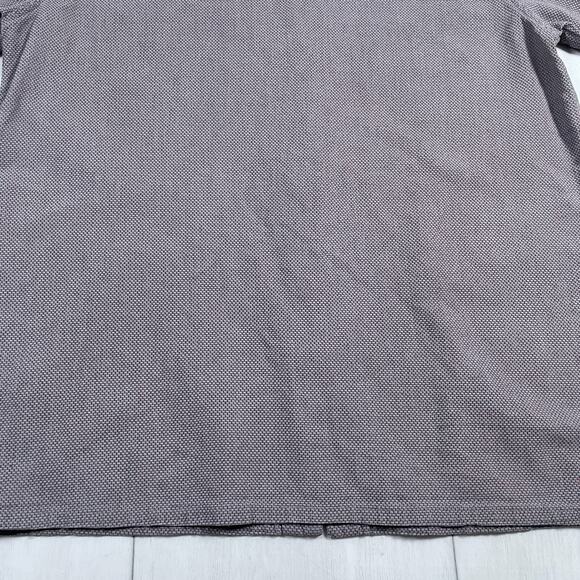 Oakley Mens Large Button Up Short Sleeve Shirt Pocket Metal Logo Purple Gray - Picture 6 of 12